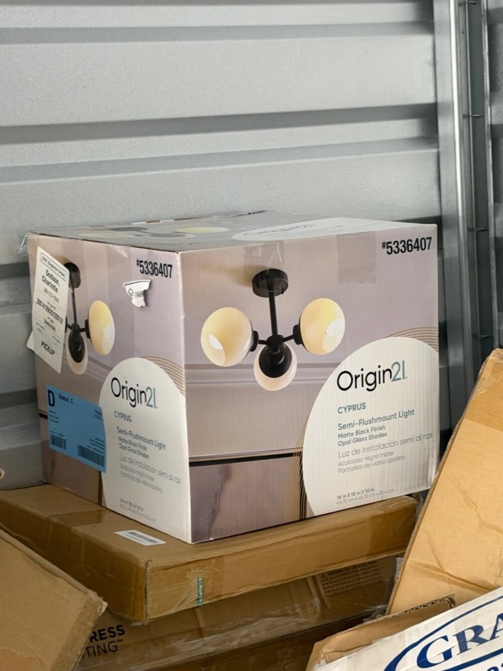 Origin21 Cyprus Semi Flushmount Light Black